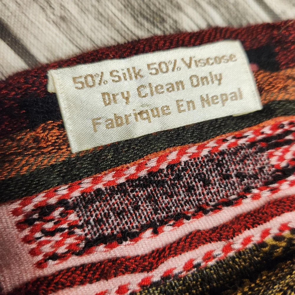 Nepali‎ Handwoven Silk Patterned Scarf